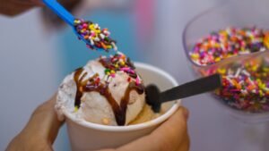 helado con grajeas