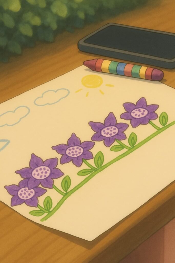 viento en dibujo de flores