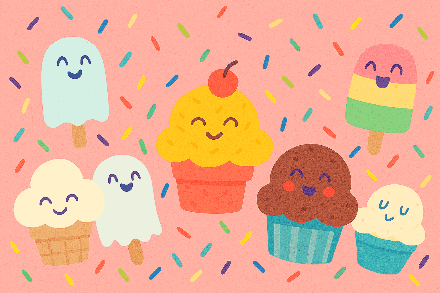 imagen de heladitos animados imposibles