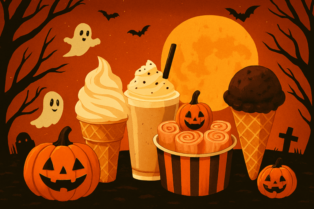 helado spooky en poster de halloween