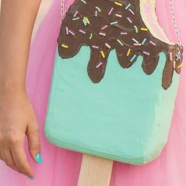 estética de helado en bolso paleta