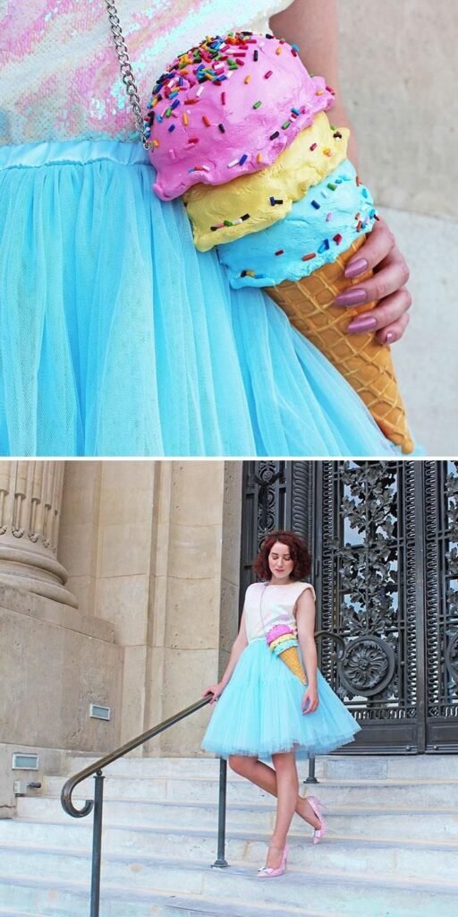 estética de helado en bolso paleta