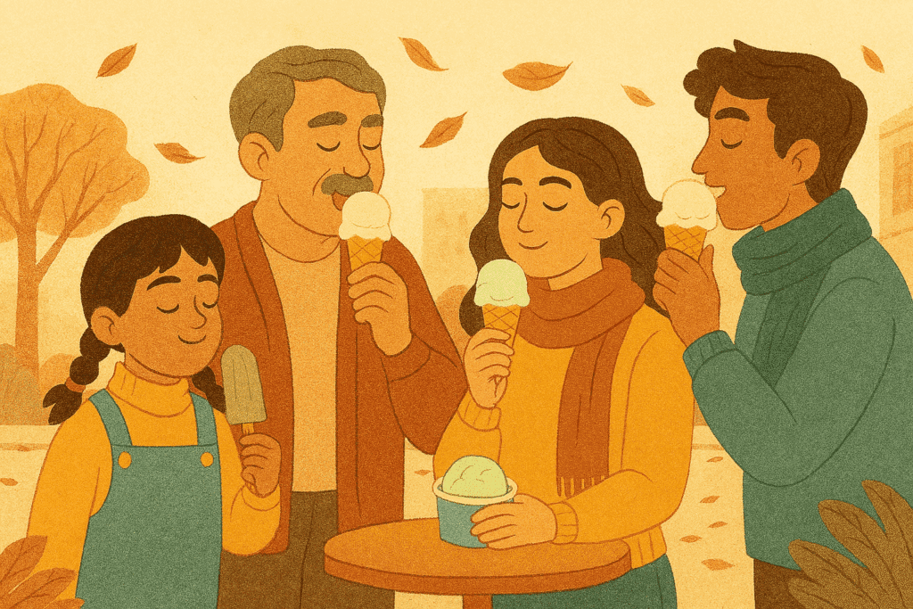 helado cuando refresca